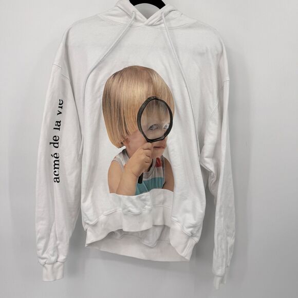 acme de la vie Unisex Adult Size 1 Large Hoodie Baby Face Korean Brand Hipster - Picture 1 of 12